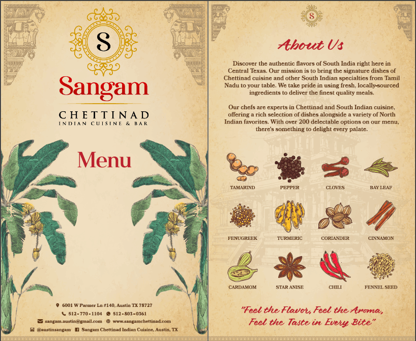 Additional branding and design services for Sangam Chettinad