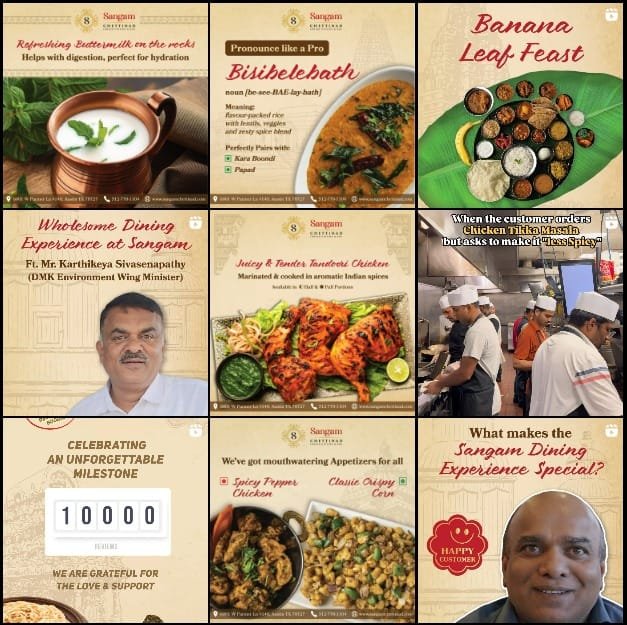 Deliverables overview for Sangam Chettinad campaign